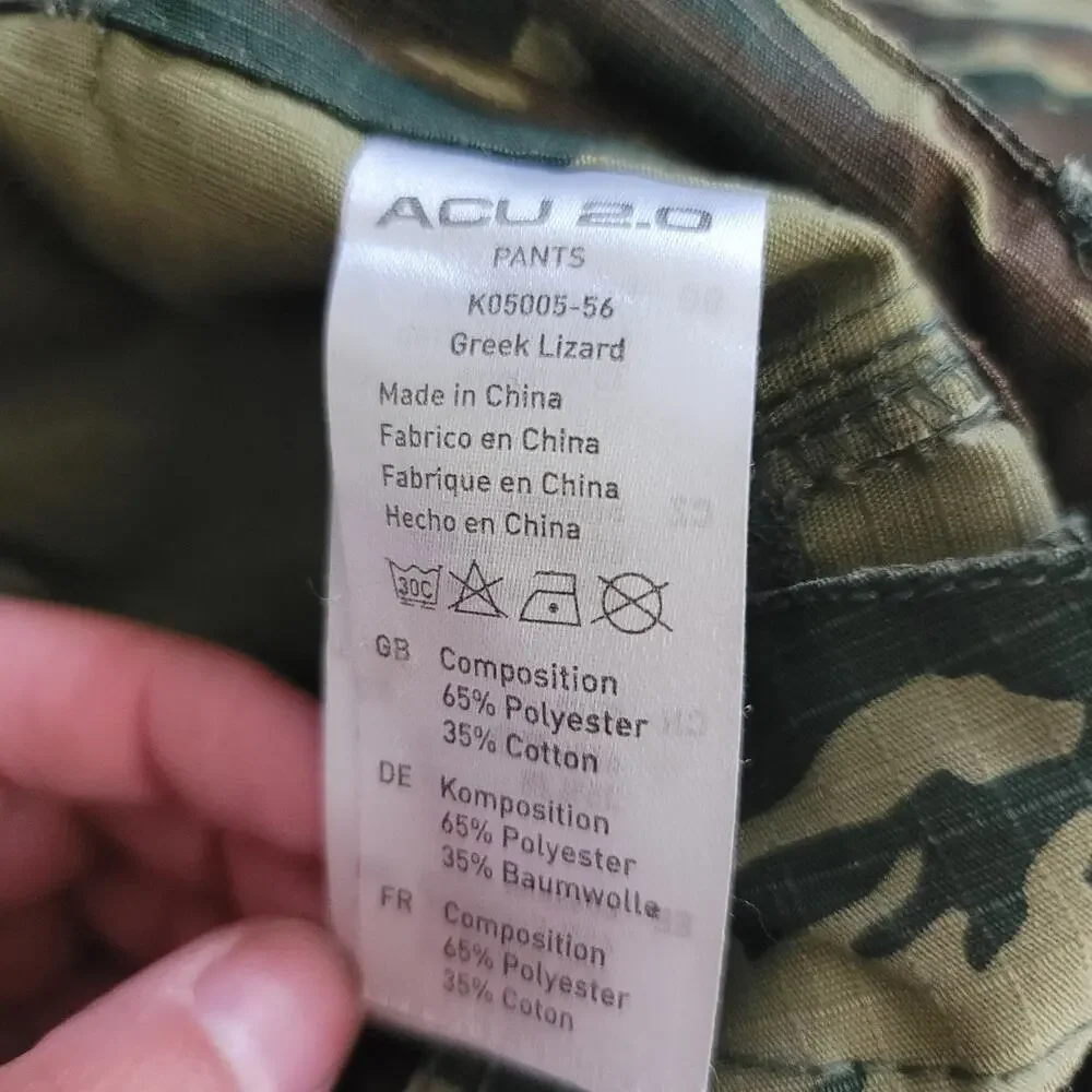 Pentagon ACU 2.0 Greek Lizard Camouflage Cargo Pants Men's Size W31 L30 Tactical
